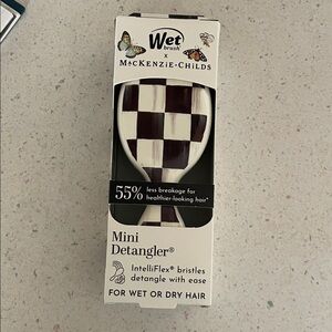 Wet Brush x Mackenzie-Childs for target Mini Detangler - Black & Cream Check